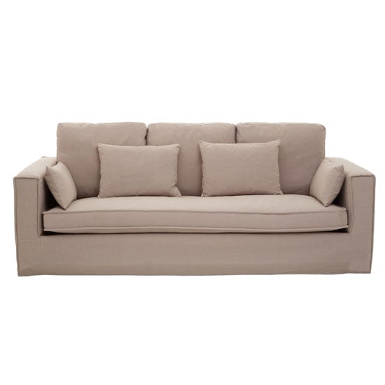 Manton Fabric Upholstered 3 Seater Sofa In Grey