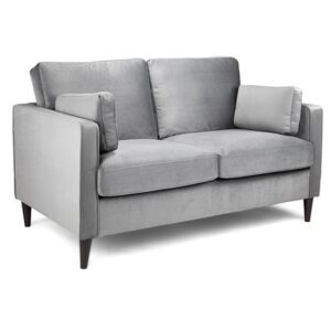 Manichean Plush Velvet 2 Seater Sofa In Grey