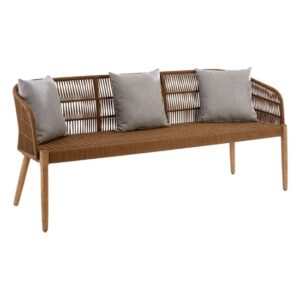 Okala Woven Latte Cotton Rope 3 Seater Sofa In Natural