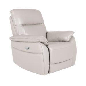 Neci Leather Electric Recliner Armchair In Cashmere