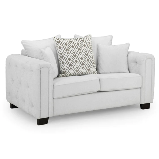 Galtur Fabric 2 Seater Sofa In Light Grey With Wooden Legs
