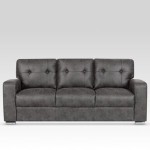 Hobart Fabric 3 Seater Sofa In Dark Grey