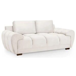 Aztec Plush Velvet 2 Seater Sofa In Cream