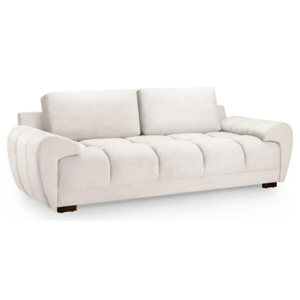 Aztec Plush Velvet 3 Seater Sofa In Cream
