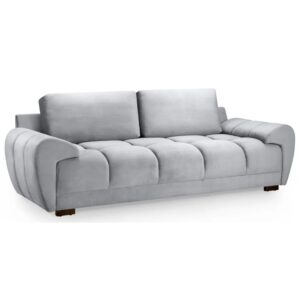 Aztec Plush Velvet 3 Seater Sofa In Grey