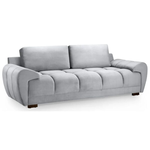 Aztec Plush Velvet 3 Seater Sofa In Grey
