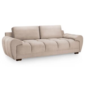 Aztec Plush Velvet 3 Seater Sofa In Mocha