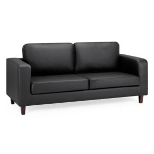 Boston Leather 3 Seater Sofa In Black