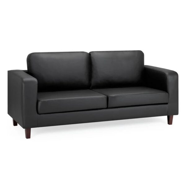 Boston Leather 3 Seater Sofa In Black
