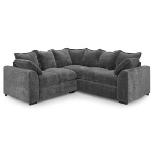 Calais Large Velvet Corner Sofa In Grey