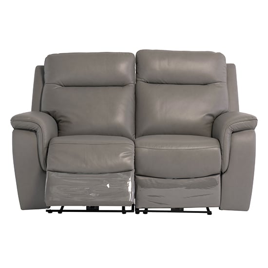 Henrika Faux Leather Electric Recliner 2 Seater Sofa In Grey