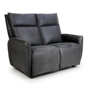 Tooele Leather 2 Seater Sofa In Slate