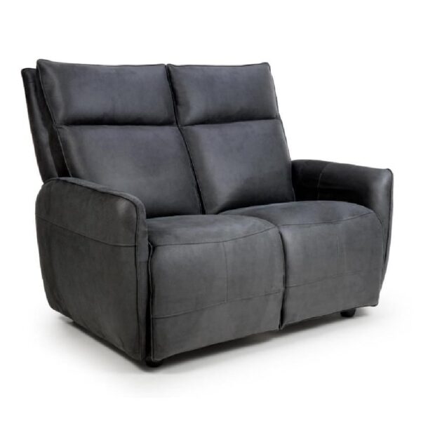 Tooele Leather 2 Seater Sofa In Slate