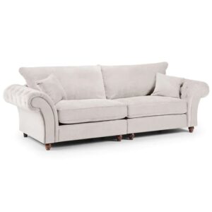 Winston Fabric 4 Seater Sofa In Stone