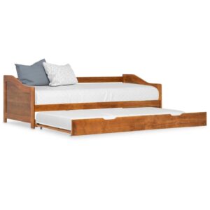 Atwater Wooden Pull Out Sofa Bed In Honey Brown