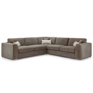 Newkirk Fabric Large Corner Sofa In Mocha