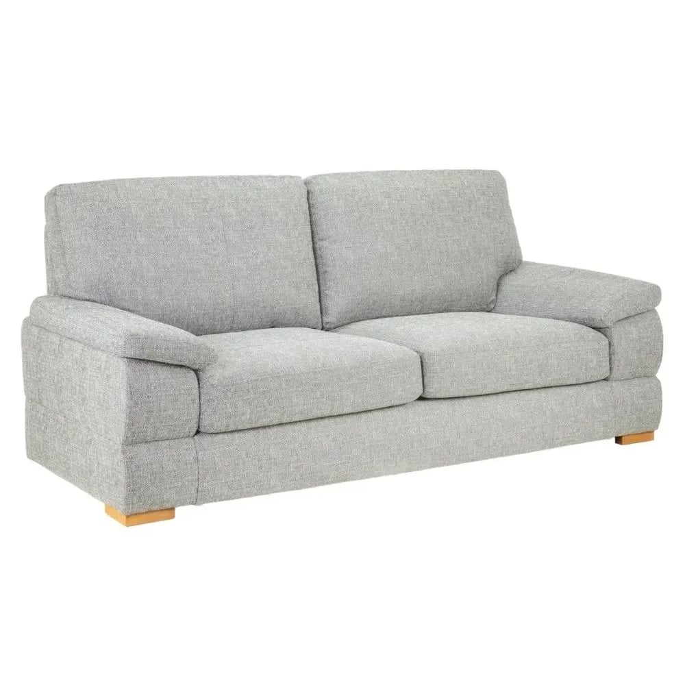 Benton Fabric 3 Seater Sofa In Silver