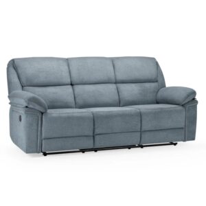 Elia Fabric Recliner 3 Seater Sofa In Grey
