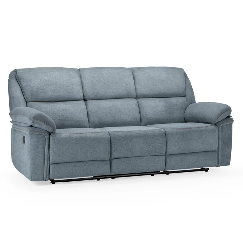 Elia Fabric Recliner 3 Seater Sofa In Grey