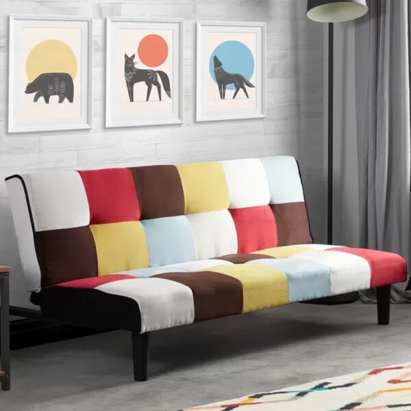 Aurorae Fabric Sofa Bed In Multicoloured