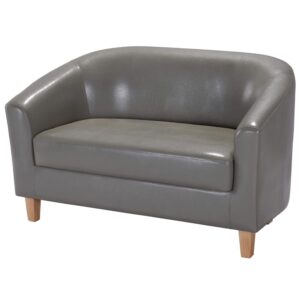 Cardea PU Leather 2 Seater Sofa In Grey