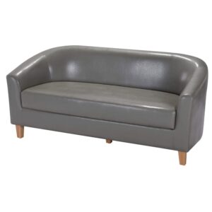 Cardea PU Leather 3 Seater Sofa In Grey