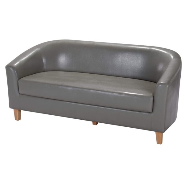 Cardea PU Leather 3 Seater Sofa In Grey