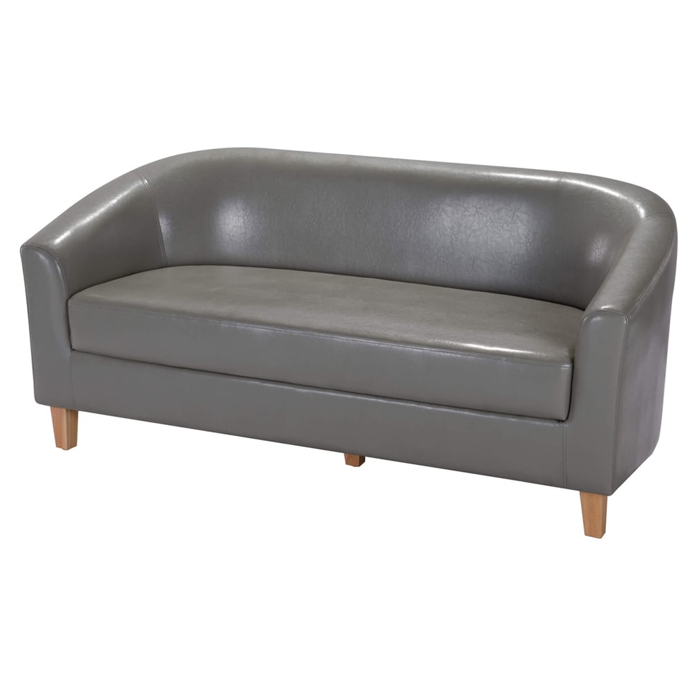 Cardea PU Leather 3 Seater Sofa In Grey