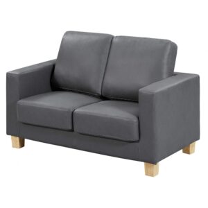 Caridad PU Leather 2 Seater Sofa In Grey
