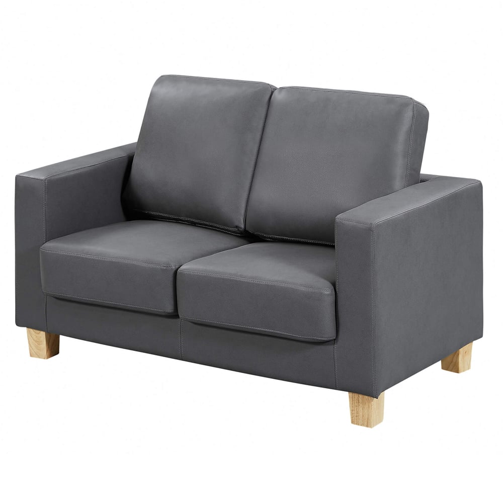 Caridad PU Leather 2 Seater Sofa In Grey