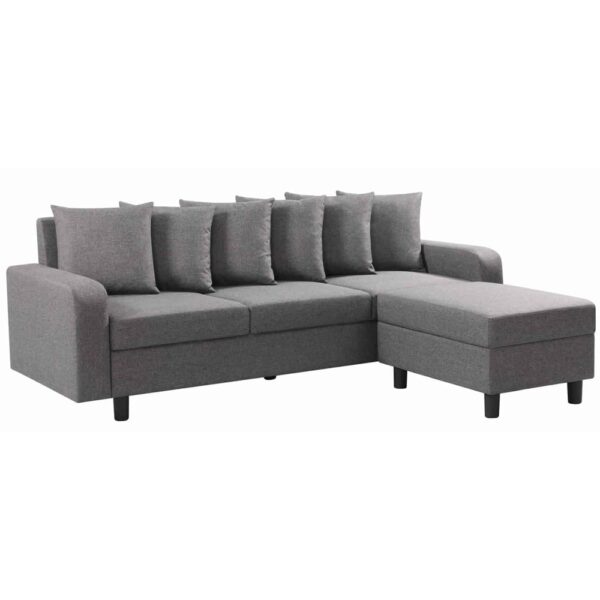 Cornelius Fabric Corner Sofa In Grey