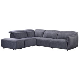 Leiria Fabric Left Handed Corner Sofa In Anthracite