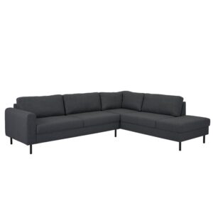 Onalaska Fabric Corner Sofa In Basel Dark Grey