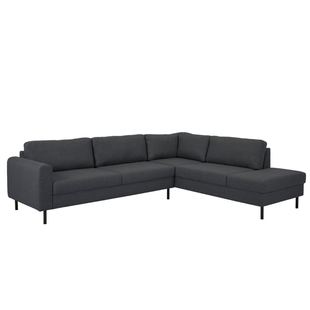 Onalaska Fabric Corner Sofa In Basel Dark Grey