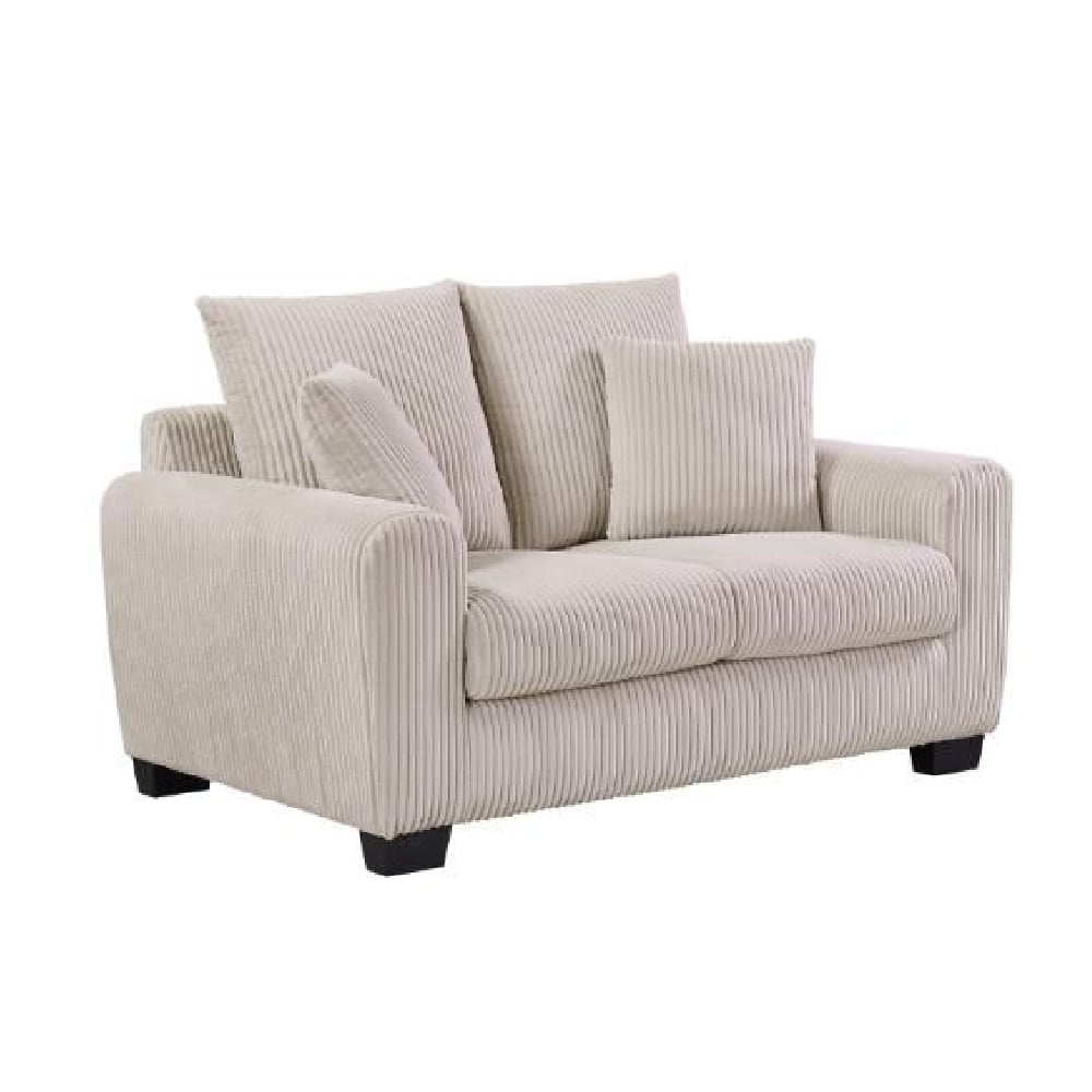 Selden Fabric 2 Seater Sofa With Black Legs In Mocha