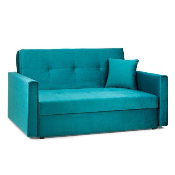 Viola Plush Velvet 2 Seater Sofa Bed In Teal