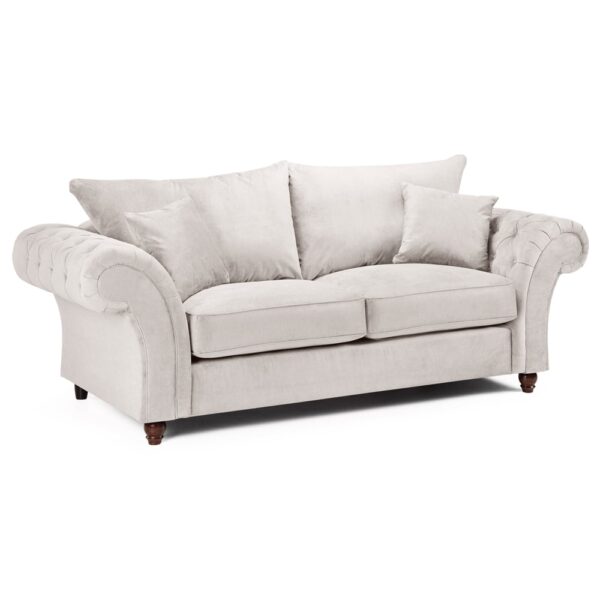 Winnsboro Fabric 3 Seater Sofa In Stone