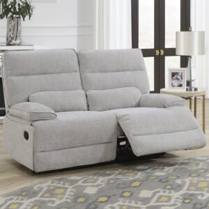 Encino Fabric Recliner 2 Seater Sofa In Grey