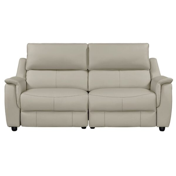 Milun Leather Electric Recliner 3 Seater Sofa In Cloud