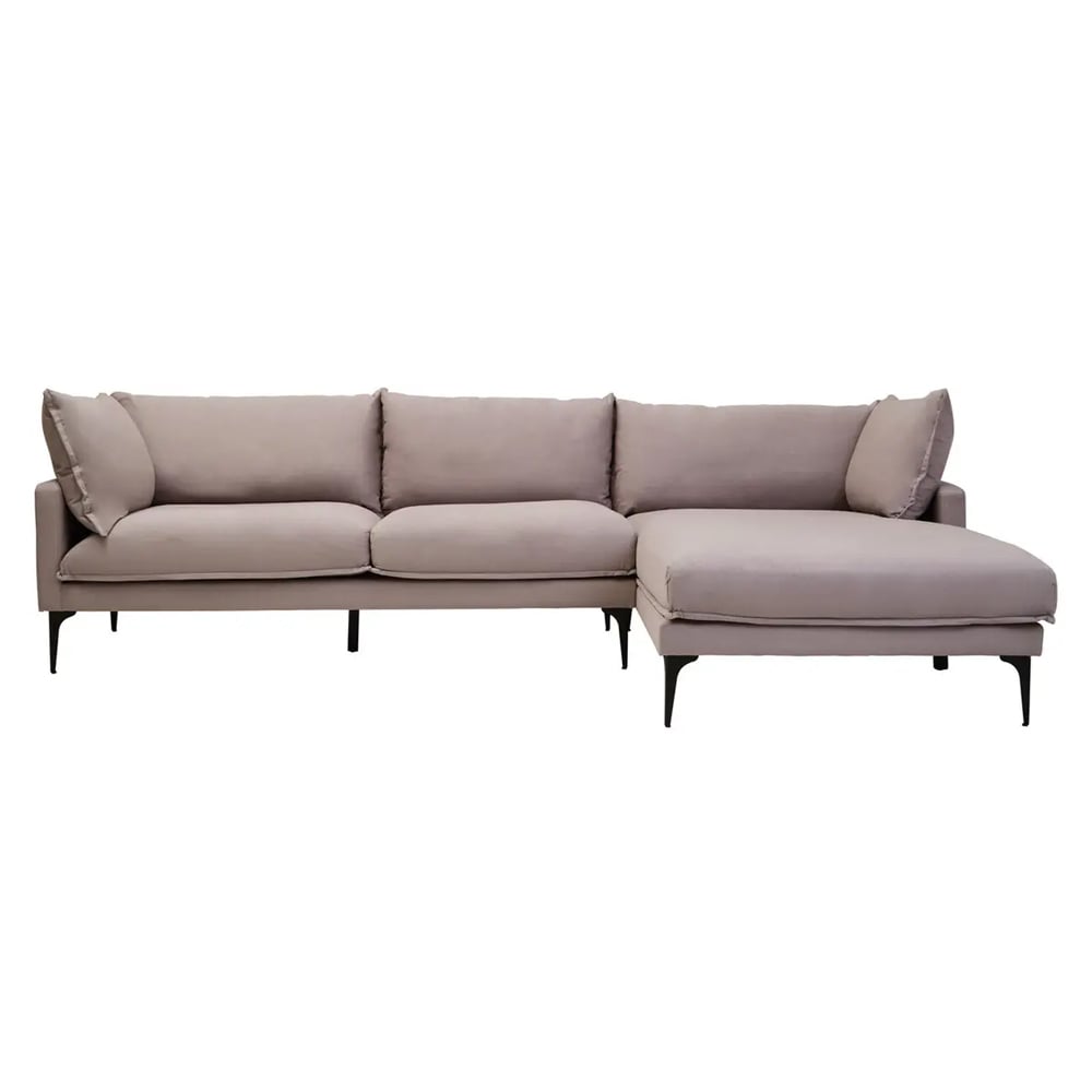 Toccoa Fabric Right Handed 3 Seater Sofa In Grey
