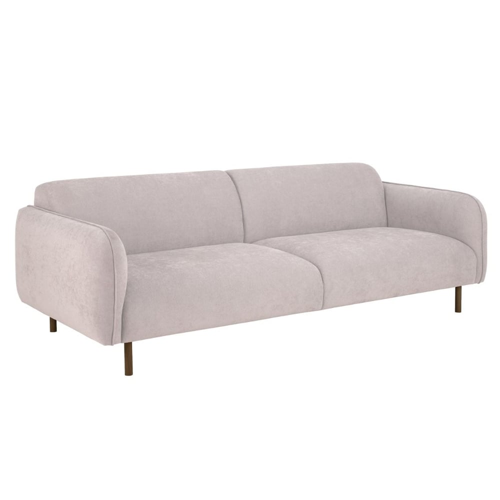 Welch Fabric 3 Seater Sofa With Oak Legs In Beige