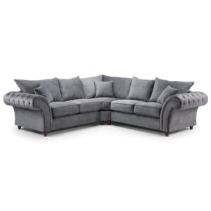 Winnsboro Fabric Corner Sofa In Grey