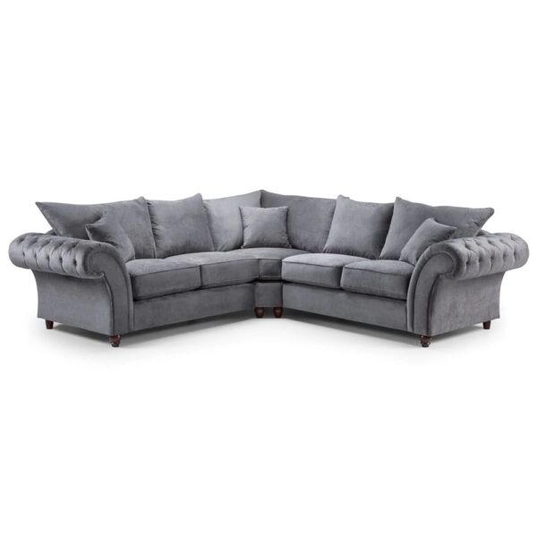 Winnsboro Fabric Corner Sofa In Grey