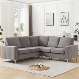Baltic Fabric Corner Sofa In Grey