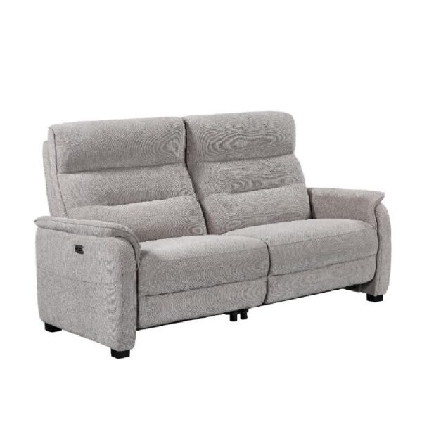 Hidalgo Fabric Recliner 3 Seater Sofa In Natural