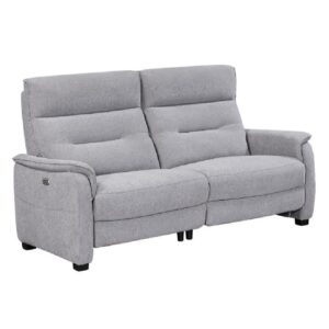 Hidalgo Fabric Recliner 3 Seater Sofa In Pewter