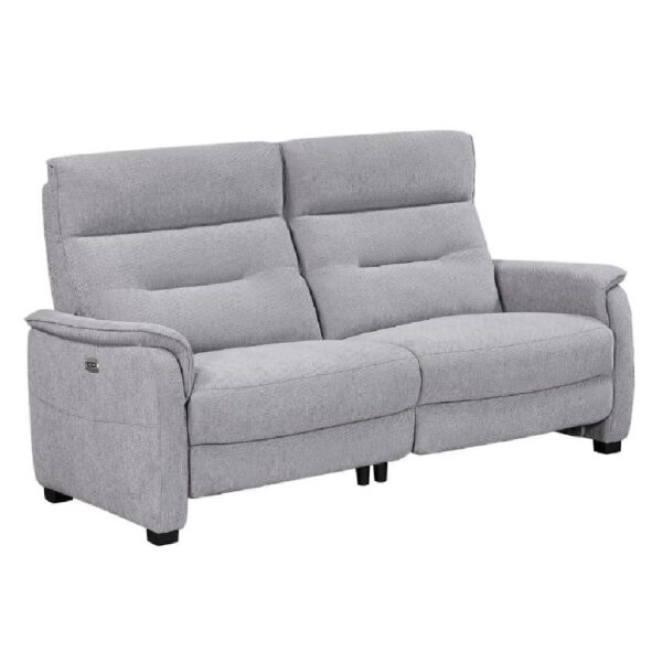 Hidalgo Fabric Recliner 3 Seater Sofa In Pewter