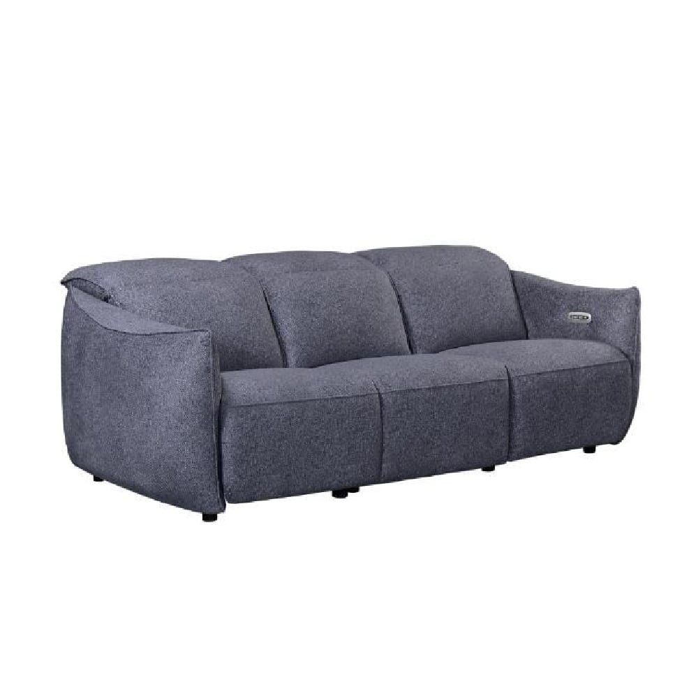 Leiria Fabric Recliner 3 Seater Sofa In Anthracite