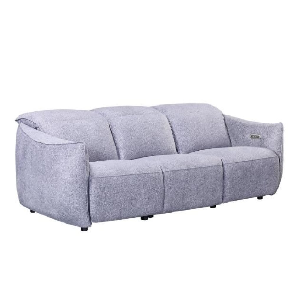 Leiria Fabric Recliner 3 Seater Sofa In Grey
