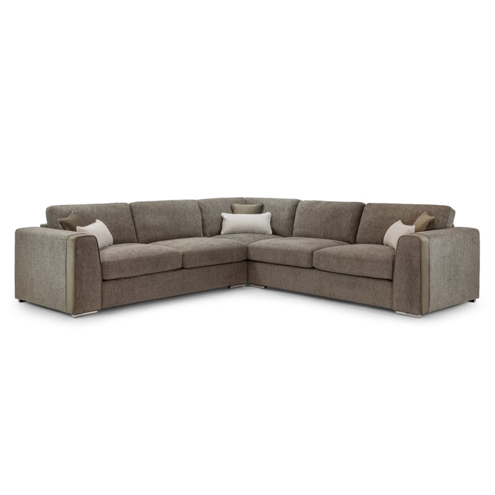 Newnan Fabric Corner Sofa In Mocha
